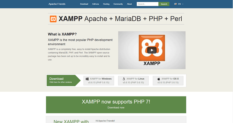 load the XAMPP dashboard